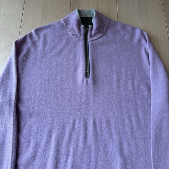 Greyson 1/4 Zip Pullover M Purple Wool Golf Sportswear Lightweight Outerwear - Picture 3 of 9